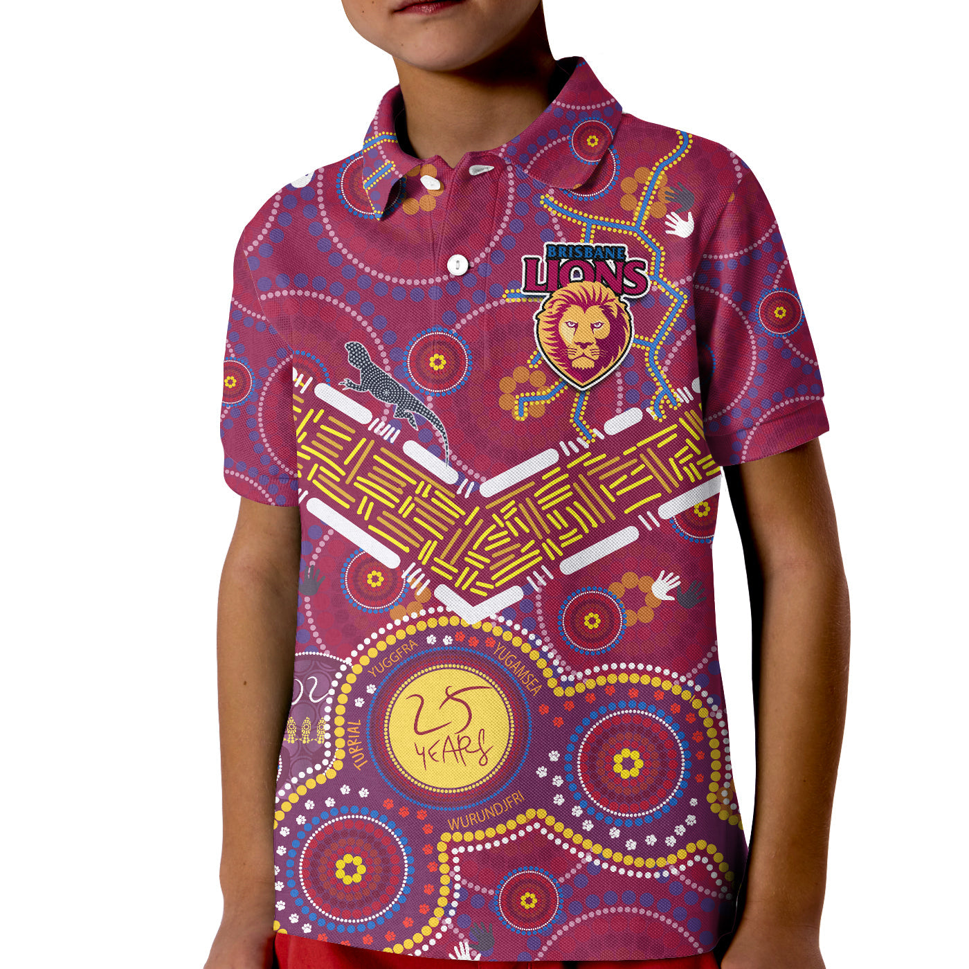 (Custom Text And Number) Brisbane Football Polo Shirt Indigenous Pattern Go Lions Unique Version - Vibe Hoodie Shop