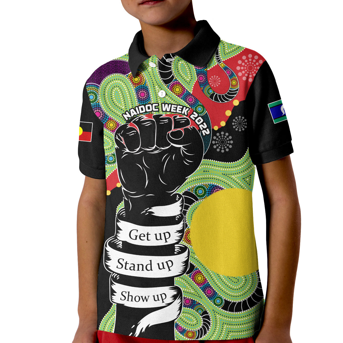 (Custom Text and Number) Aboriginal NAIDOC Week Polo Shirt KID Stronger Together Unique Style - Vibe Hoodie Shop