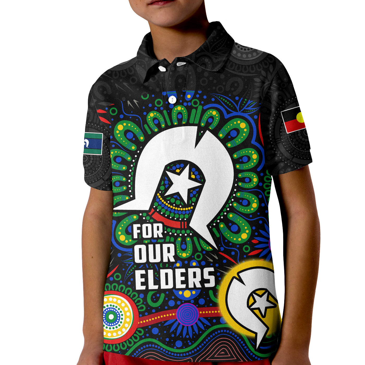 (Custom Personalised) Australia NAIDOC Week 2023 Polo Shirt KID Aboriginal For Our Elders - Vibe Hoodie Shop