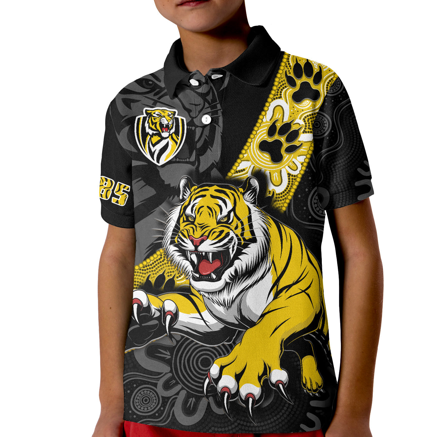 (Custom Text And Number) Richmond Football Polo Shirt Tigers 1885 Indigenous Basic Style - Vibe Hoodie Shop