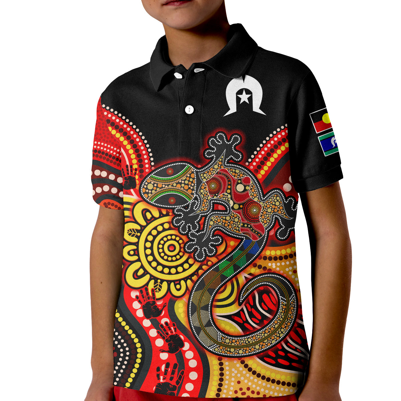 (Custom Personalised) NAIDOC Week 2022 Polo Shirt KID Aboriginal Lizard Always Proud History - Vibe Hoodie Shop