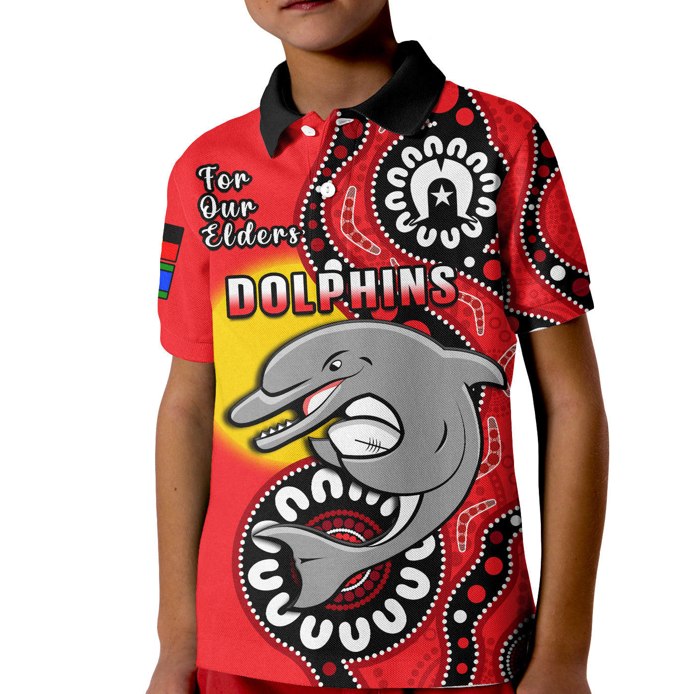 Dolphins Rugby NAIDOC 2023 Polo Shirt For Our Elders Aboriginal - Vibe Hoodie Shop