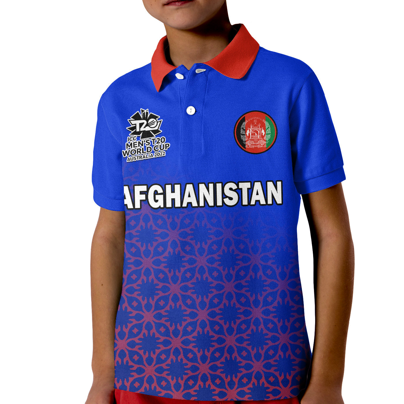 (Custom Text And Number) Afghanistan Cricket Polo Shirt KID National Team Mens T20 World Cup - Vibe Hoodie Shop