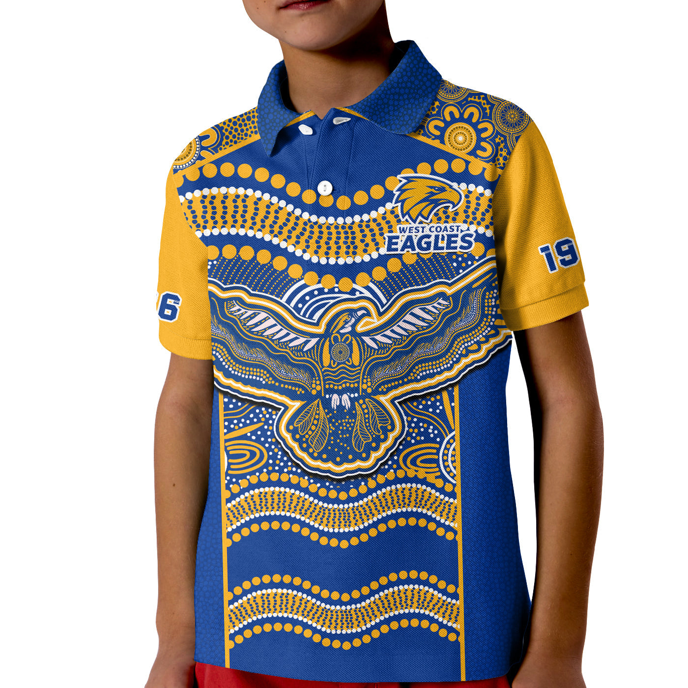 (Custom Text And Number) Eagles Football Polo Shirt KID West Coast 1986 Aboriginal Sporty Style - Vibe Hoodie Shop