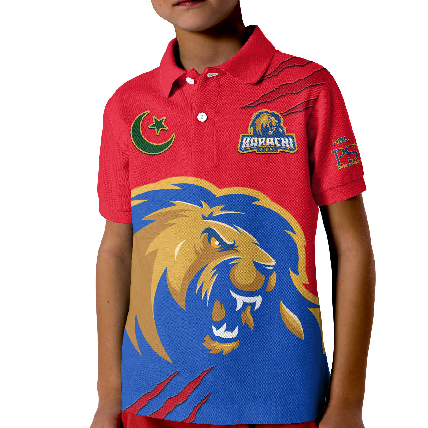 (Custom Text And Number) Karachi Kings Cricket Polo Shirt KID HBL PSL 2023 Dynamic Style - Vibe Hoodie Shop