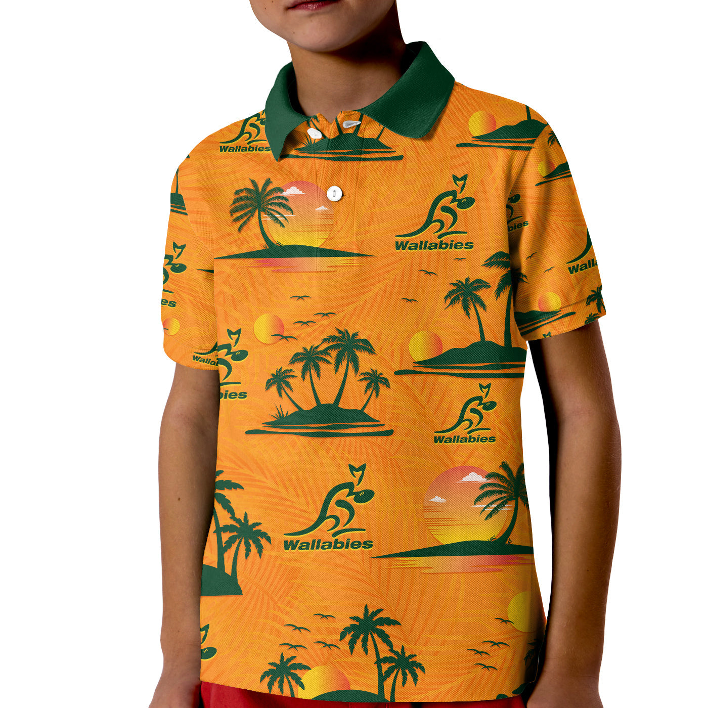 Wallabies Australian Rugby Polo Shirt Hawaii Style - Vibe Hoodie Shop