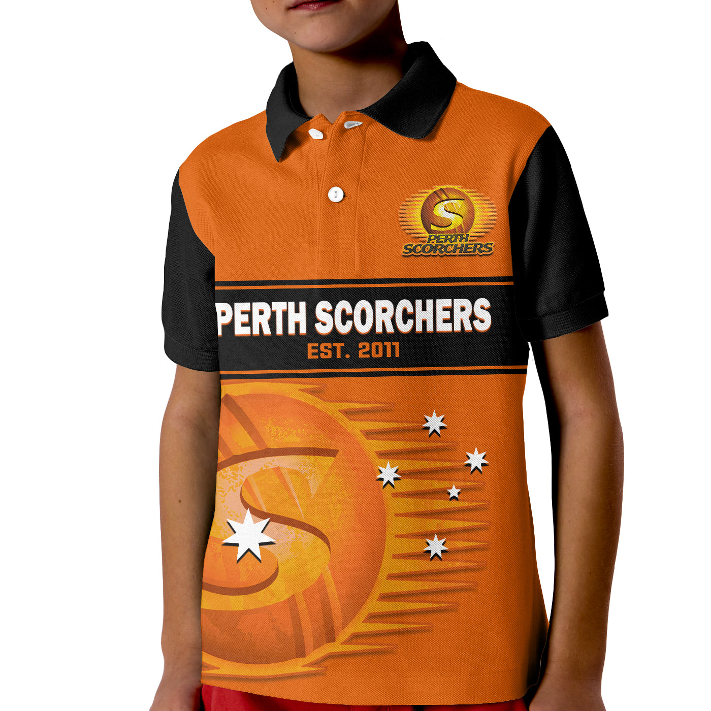 (Custom Text And Number) Perth Scorchers Cricket 2023 Polo Shirt Est 2011 Sporty Version - Vibe Hoodie Shop