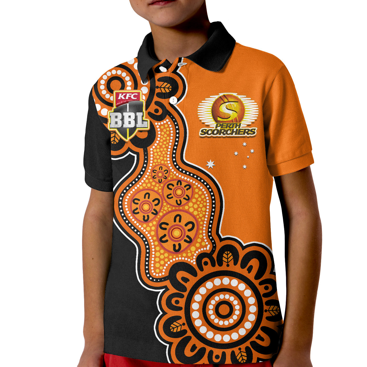 (Custom Text And Number) Perth Scorchers Cricket Polo Shirt We Are The Champions Aboriginal - Vibe Hoodie Shop