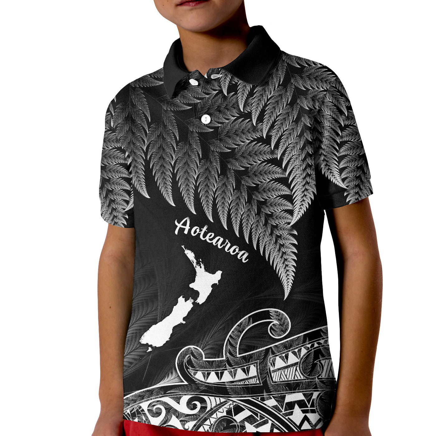 (Custom Personalised) New Zealand Silver Fern Polo Shirt Aotearoa Map Maori - Vibe Hoodie Shop