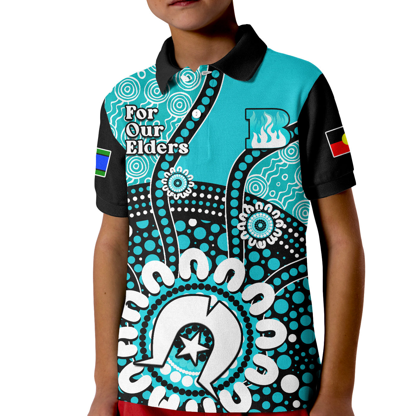 (Custom Text And Number) Brisbane Heat NAIDOC 2023 Polo Shirt Indigenous For Our Elders - Vibe Hoodie Shop