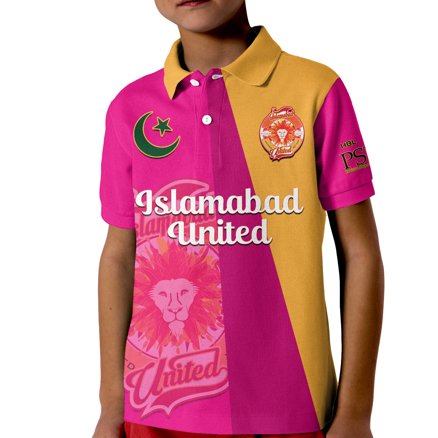 (Custom Text And Number) Islamabad United Cricket Polo Shirt KID Sherus HBL PSL 2023 Mantegna Dynamic - Vibe Hoodie Shop