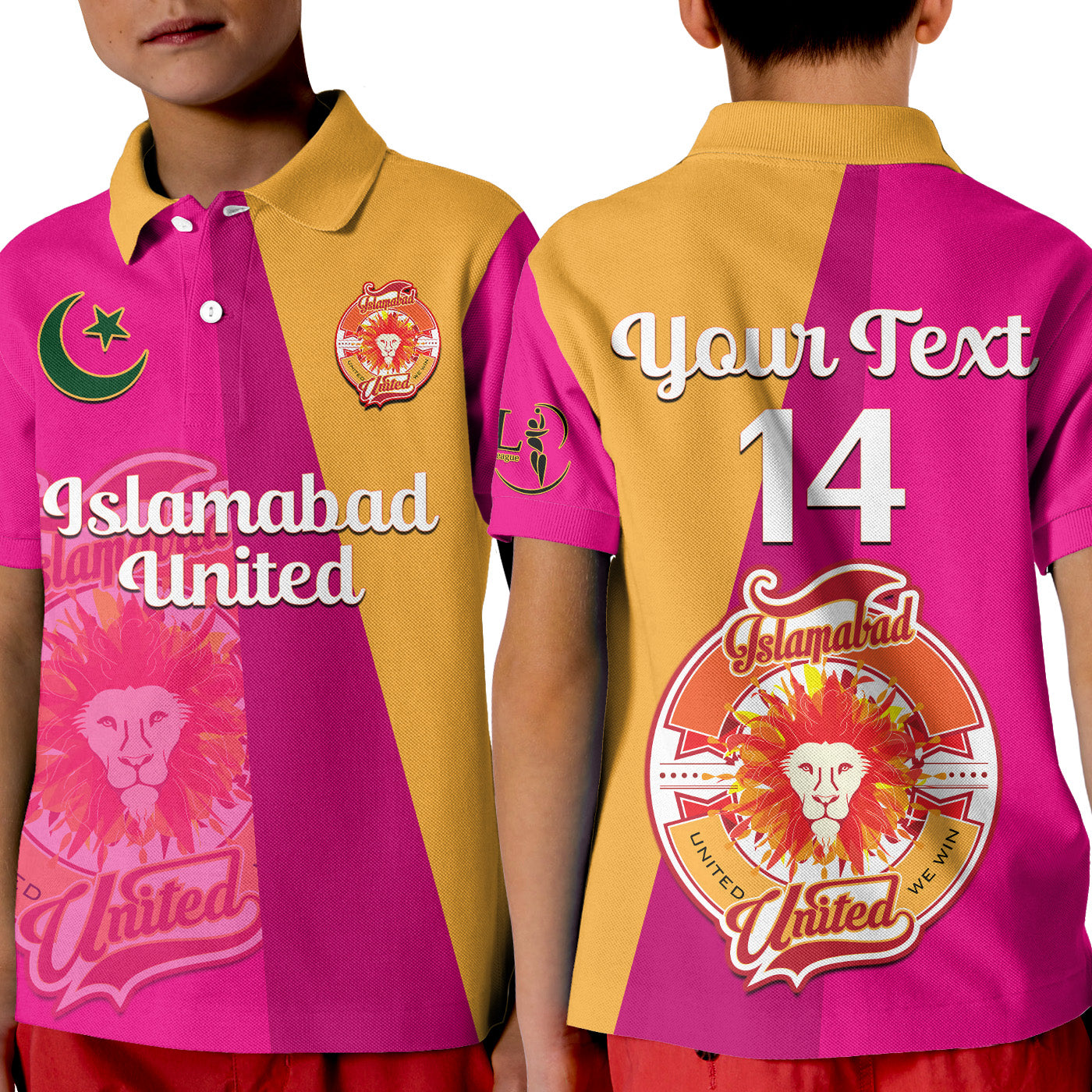 (Custom Text And Number) Islamabad United Cricket Polo Shirt KID Sherus HBL PSL 2023 Mantegna Dynamic - Vibe Hoodie Shop