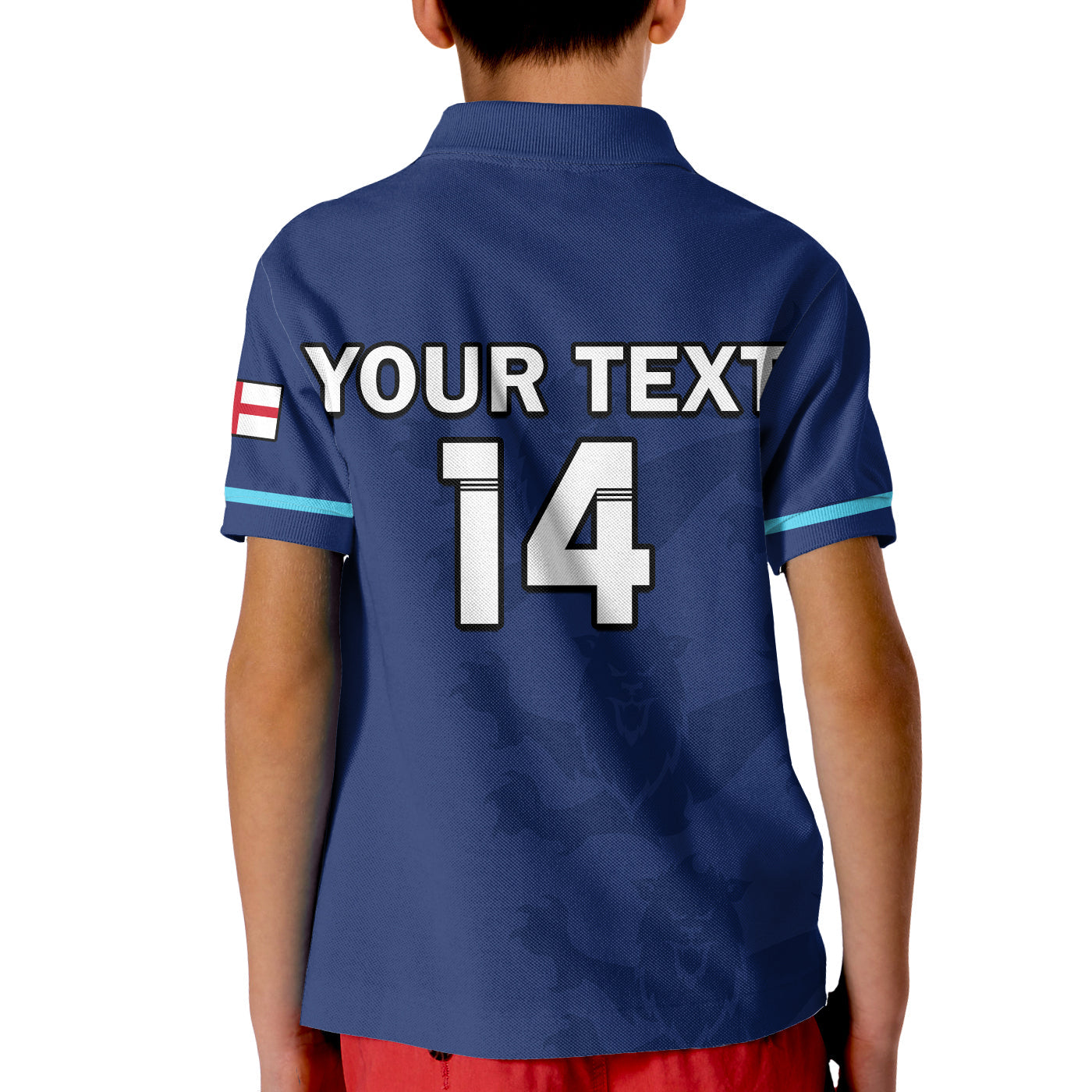 (Custom Text And Number) England Cricket Polo Shirt KID Sporty 2022 - Vibe Hoodie Shop