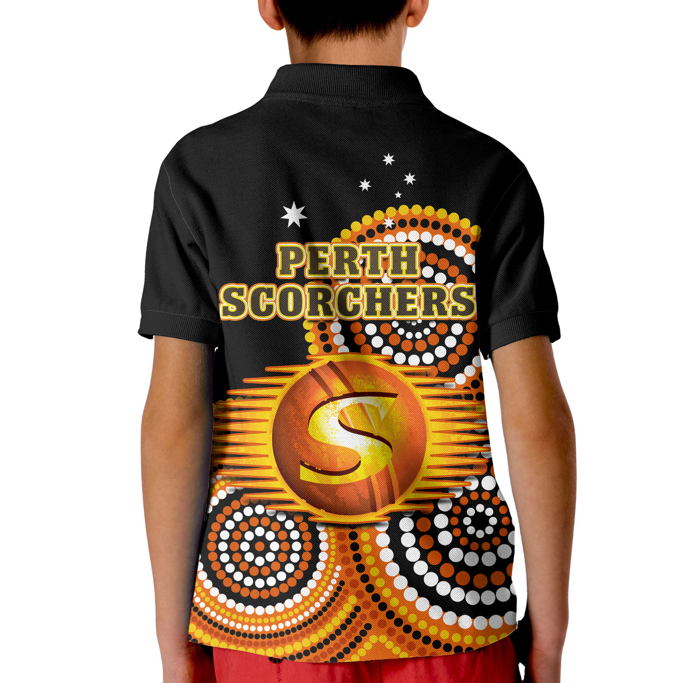 Perth Scorchers Cricket Polo Shirt Champions BBL12 Proud Indigenous Art - Vibe Hoodie Shop