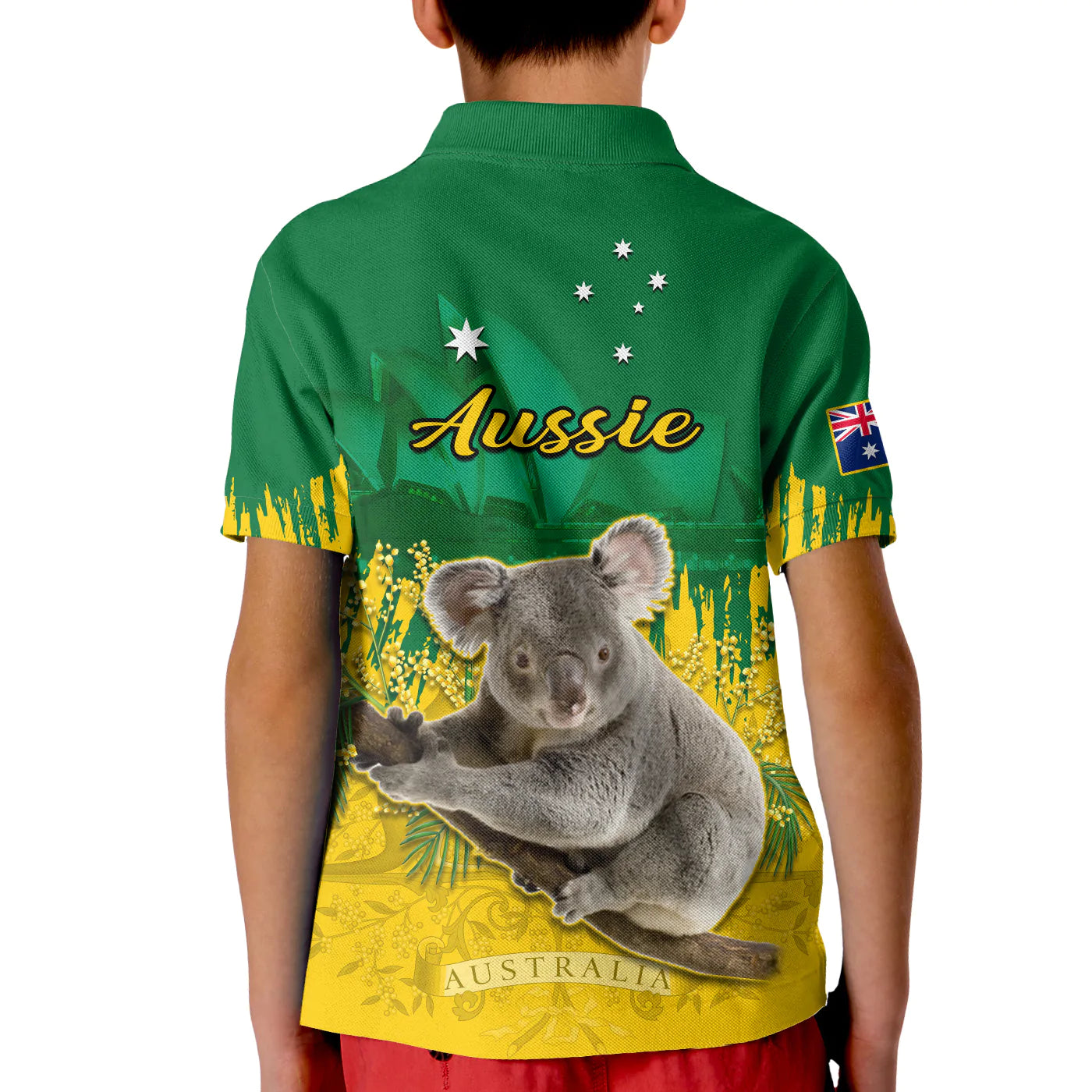 Australia Day Polo Shirt Koala Sydney Opera House National Color - Vibe Hoodie Shop