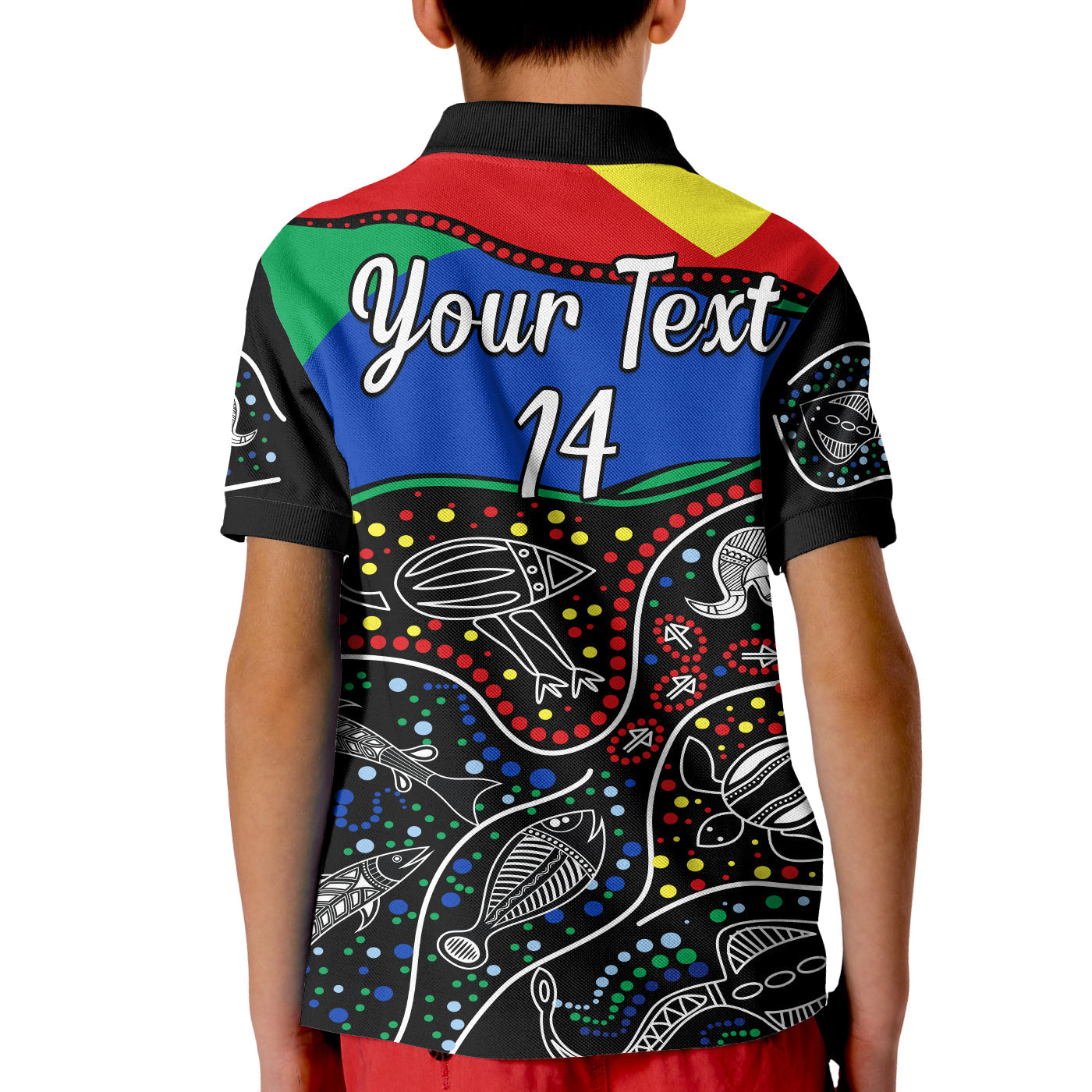 (Custom Text and Number) NAIDOC Week Polo Shirt National Aborigines And Torres Strait Islander Animals Aboriginal Art - Vibe Hoodie Shop