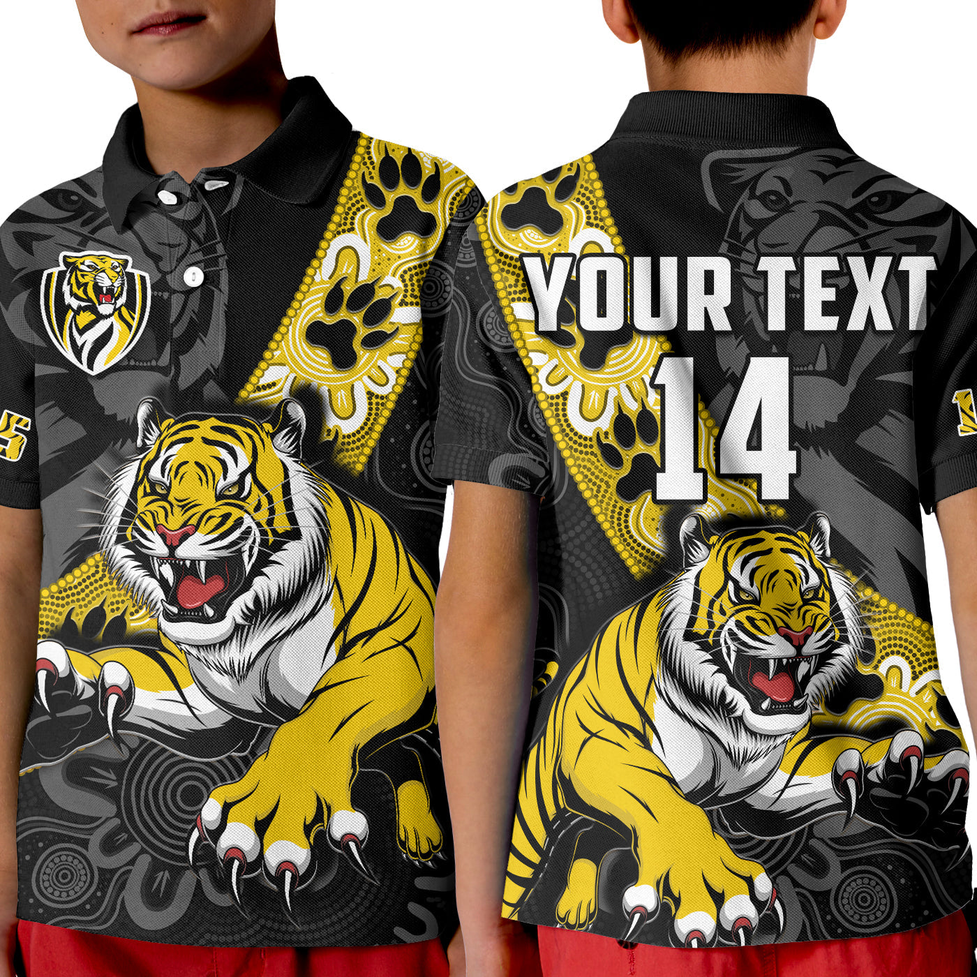 (Custom Text And Number) Richmond Football Polo Shirt Tigers 1885 Indigenous Basic Style - Vibe Hoodie Shop