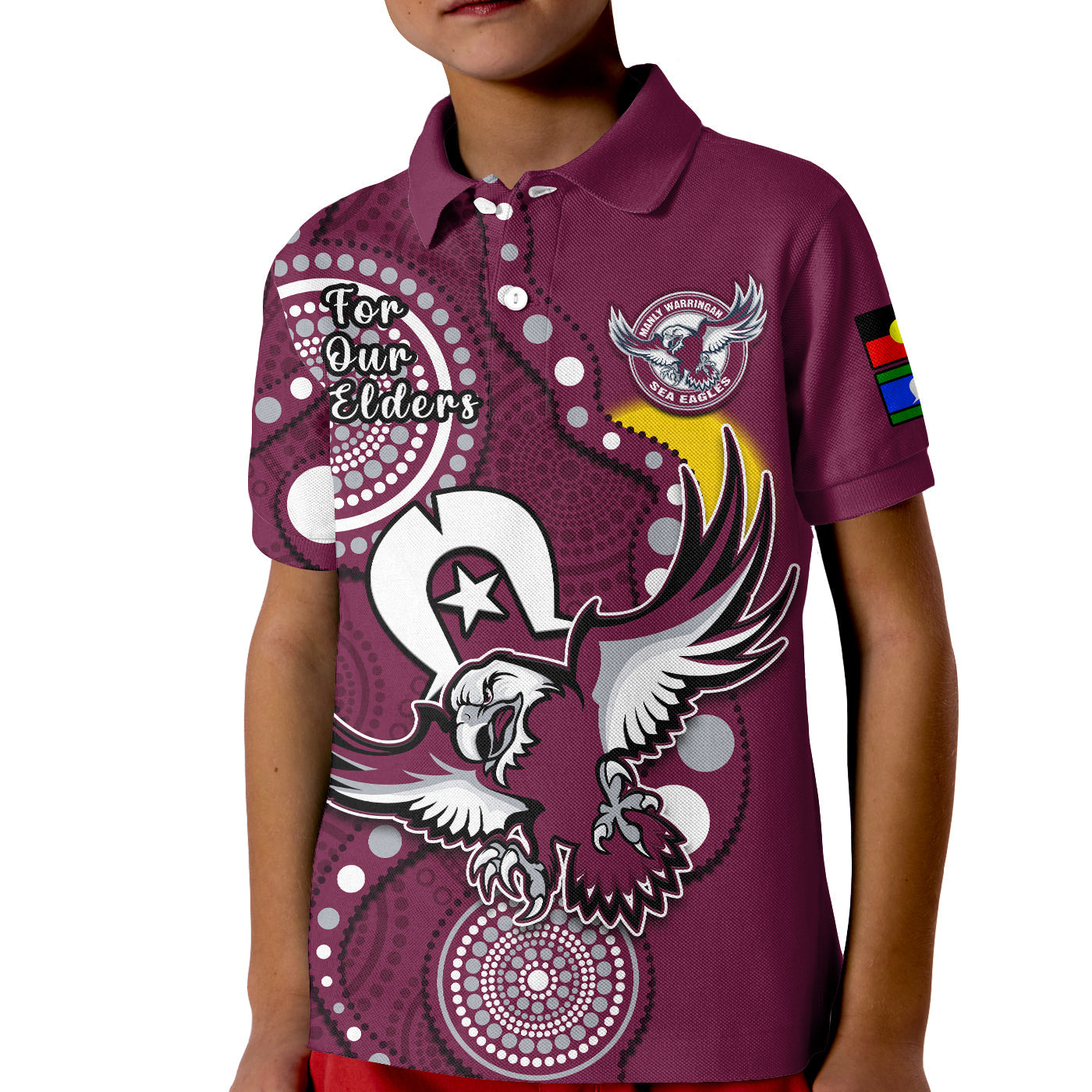 Sea Eagles Rugby NAIDOC 2023 Polo Shirt Indigenous For Our Elders - Vibe Hoodie Shop