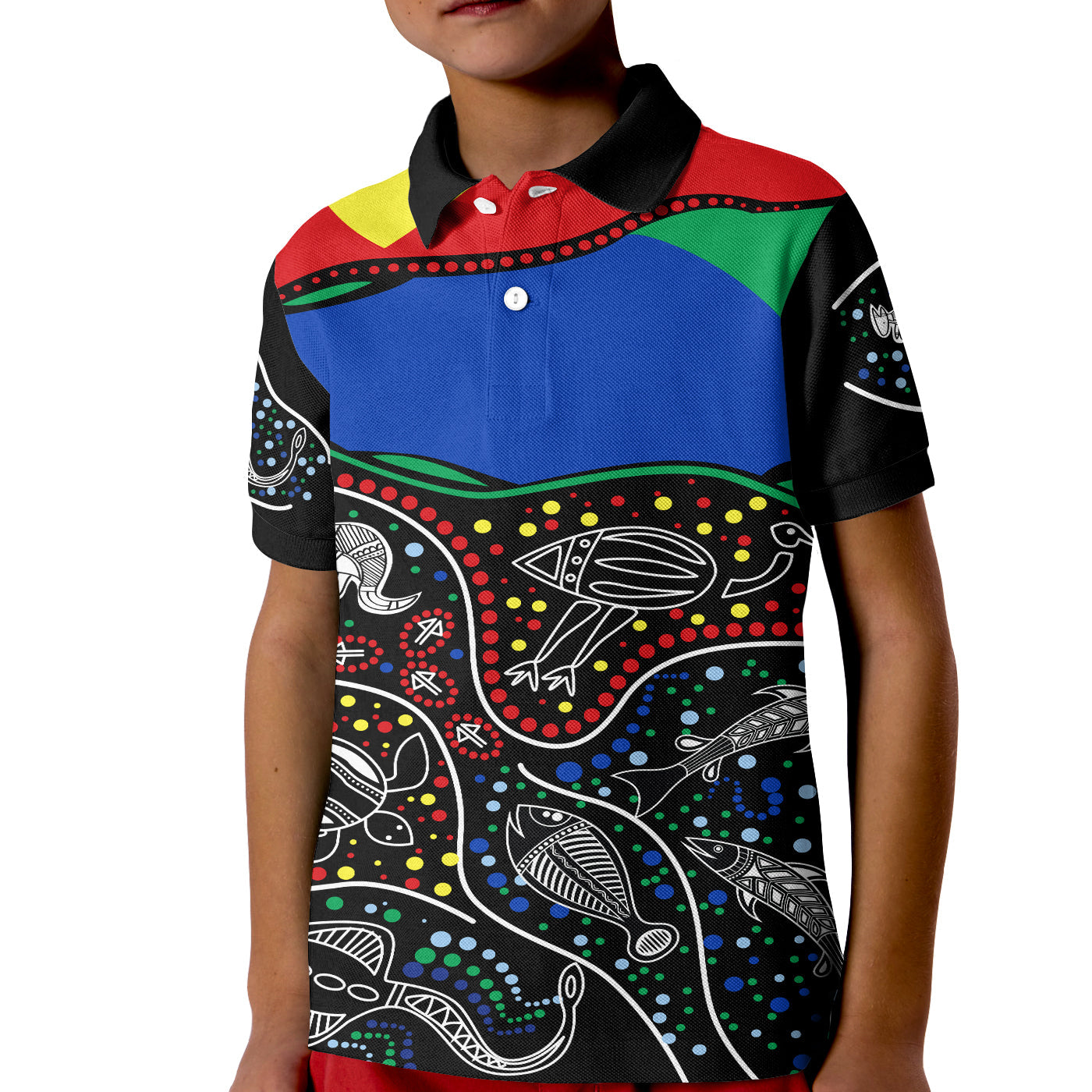 (Custom Text and Number) NAIDOC Week Polo Shirt National Aborigines And Torres Strait Islander Animals Aboriginal Art - Vibe Hoodie Shop