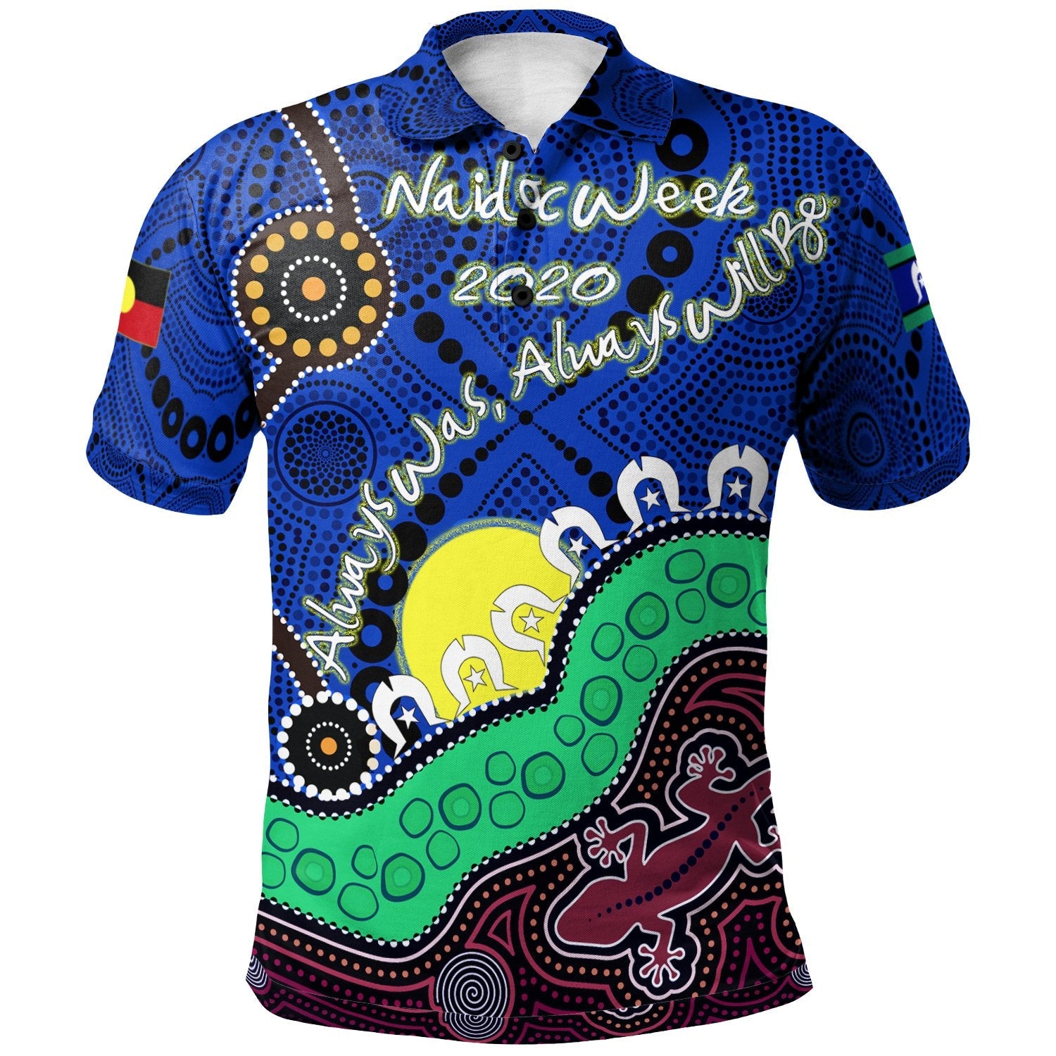 (Custom) Polo - Aboriginal NAIDOC Week Style - Vibe Hoodie Shop