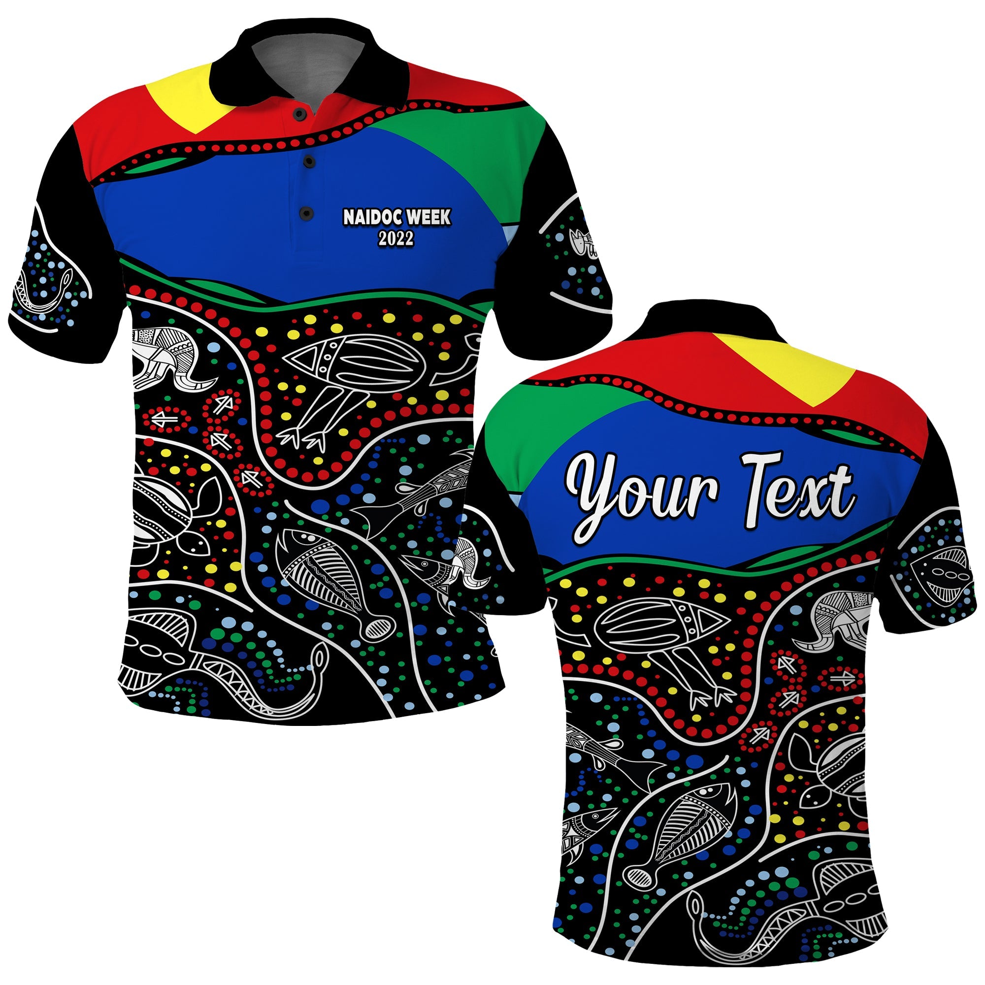 (Custom Personalised) NAIDOC Week 2022 Polo Shirt National Aborigines And Torres Strait Islander Animals Aboriginal - Vibe Hoodie Shop