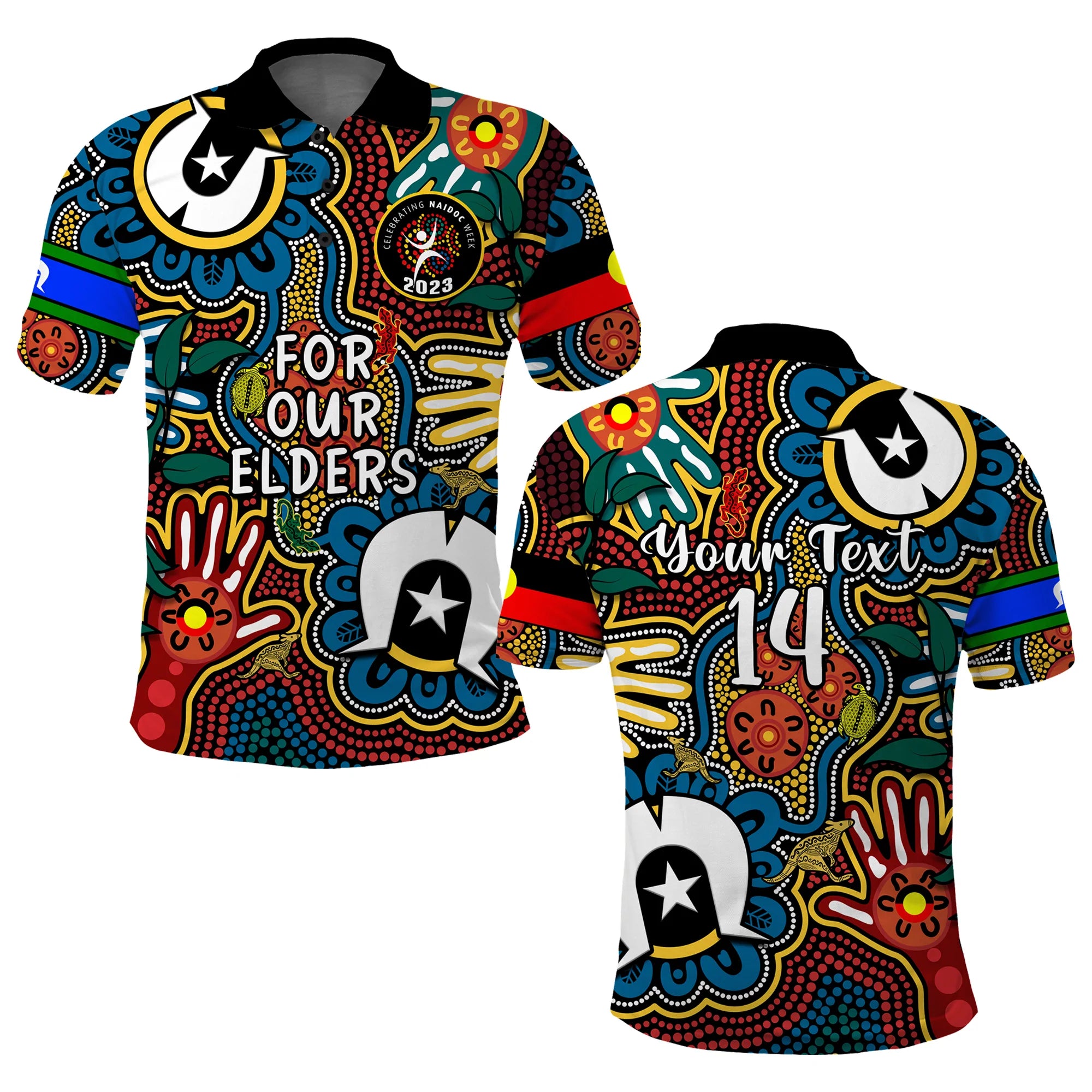 (Custom Text And Number) Australia NAIDOC Week 2023 Polo Shirt For Our Elders Indigenous - Vibe Hoodie Shop