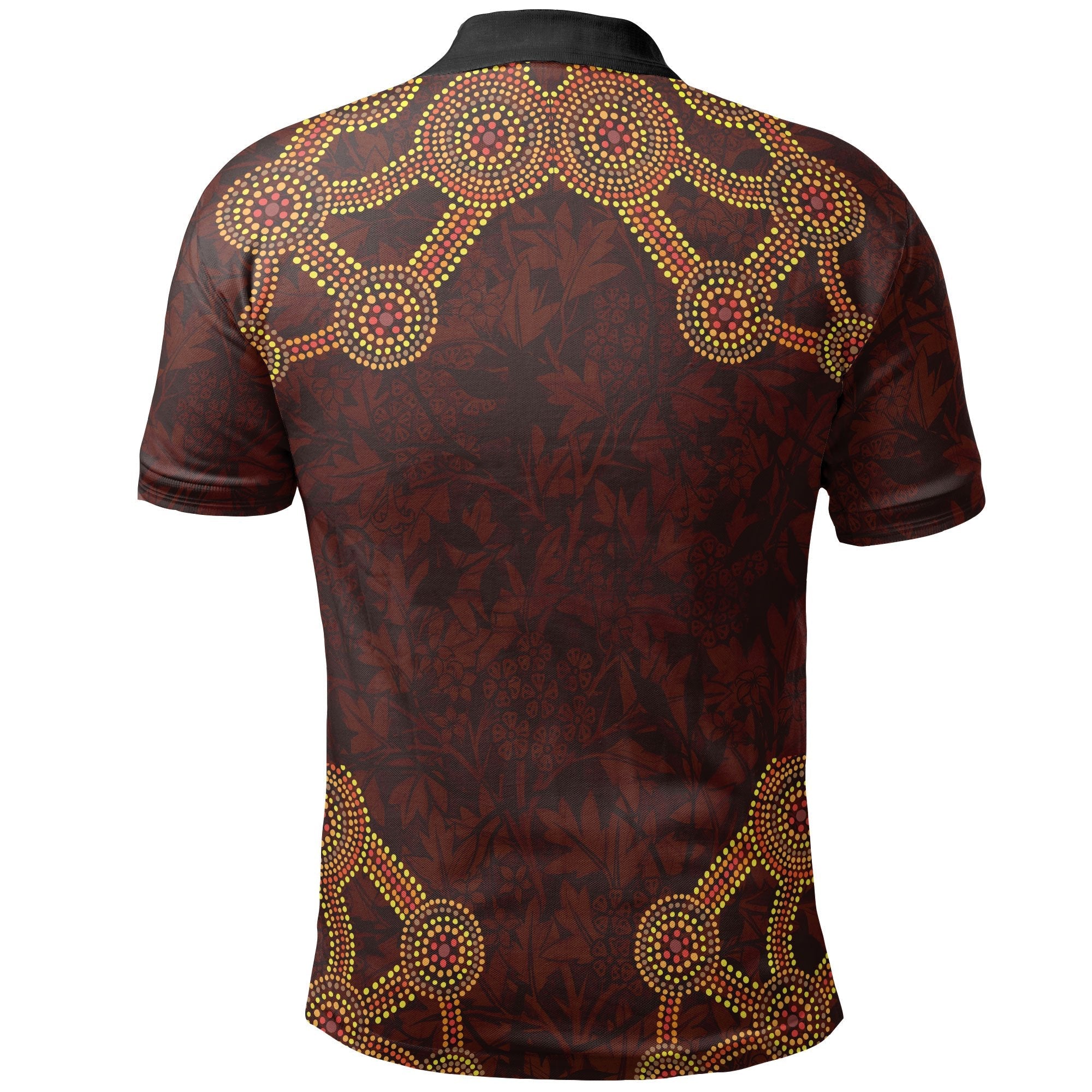 Polo Shirt, Aboriginal Dot Pattern Boomerang - Kangaroo - Vibe Hoodie Shop