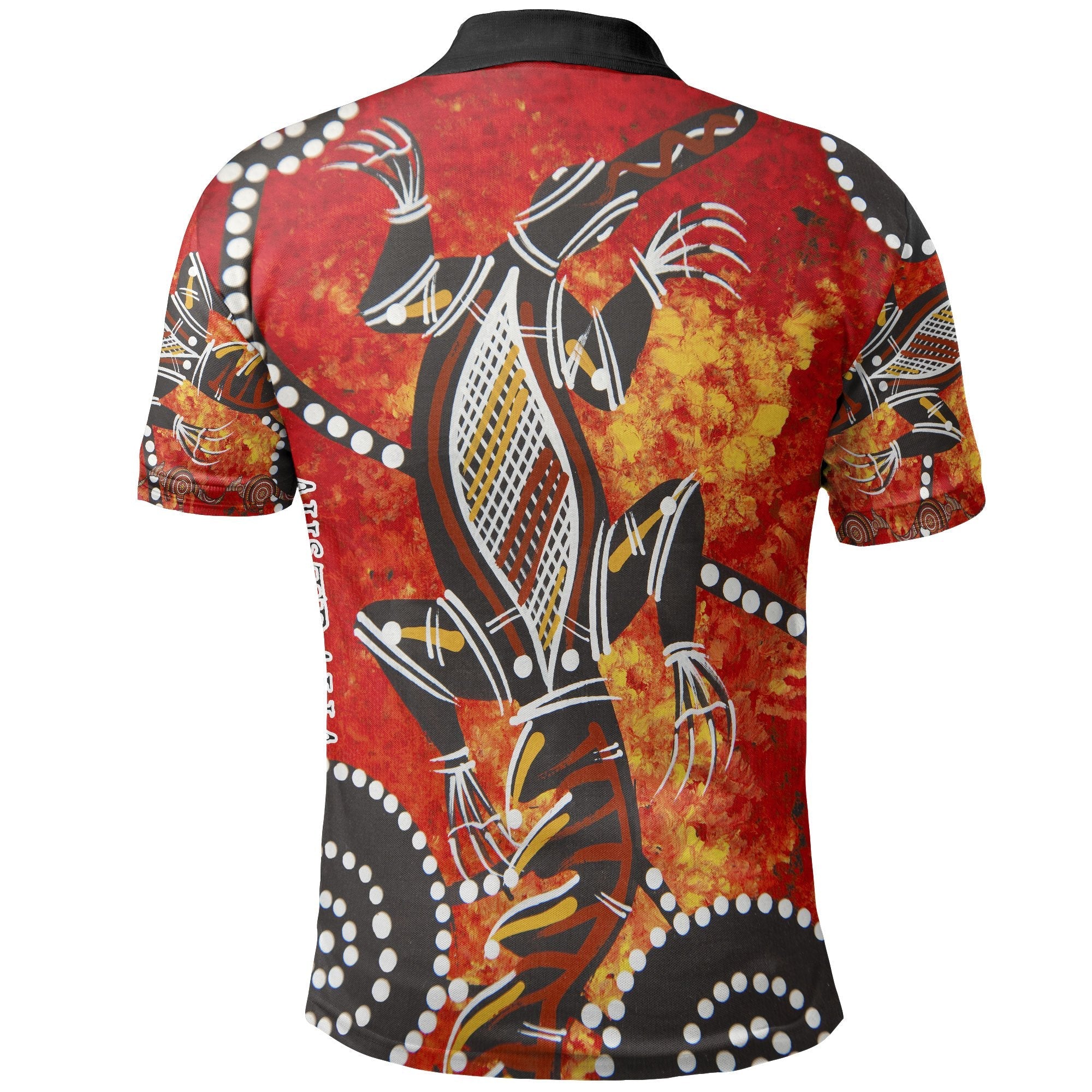 Aboriginal Polo - Crocodile Dot Painting - Vibe Hoodie Shop