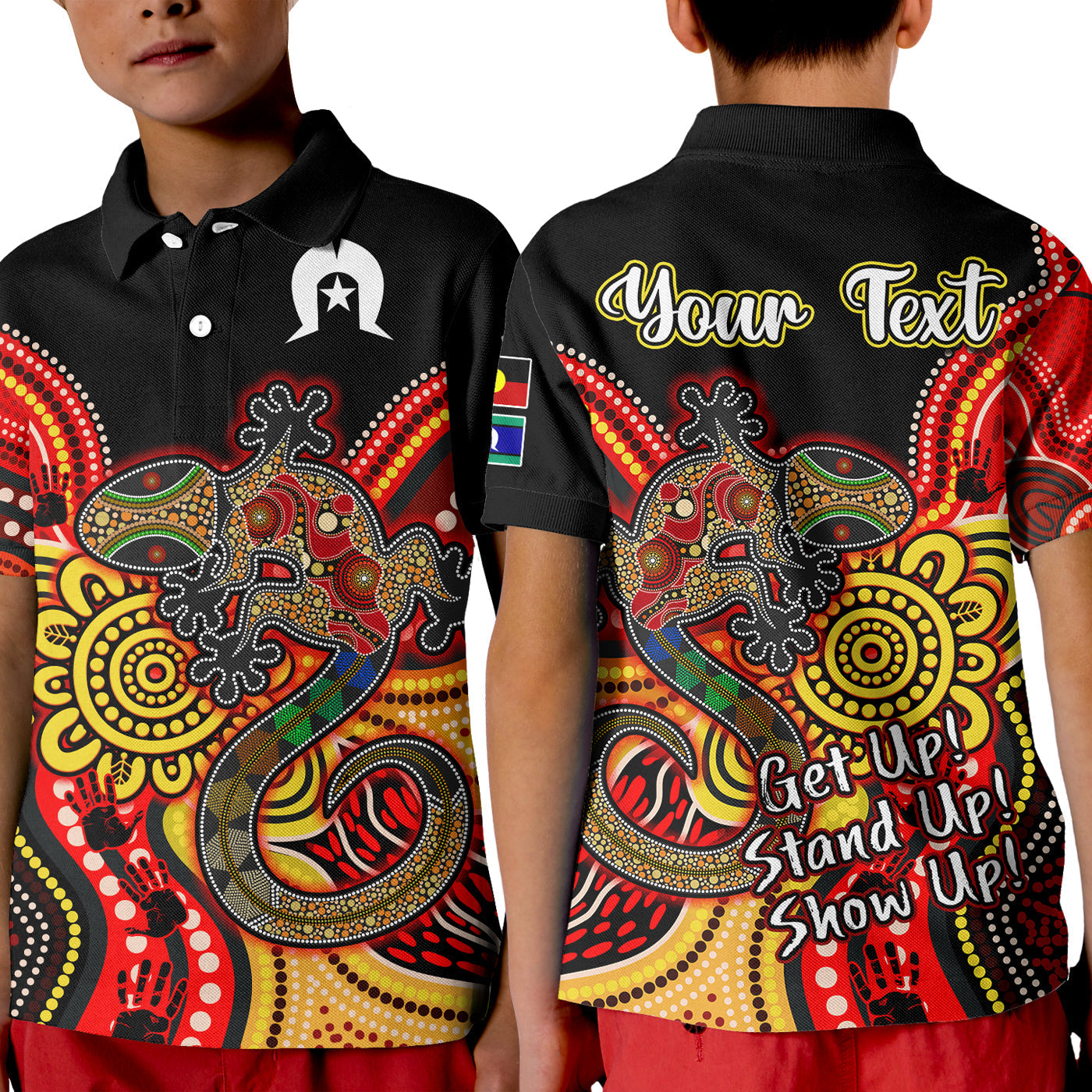 (Custom Personalised) NAIDOC Week 2022 Polo Shirt KID Aboriginal Lizard Always Proud History - Vibe Hoodie Shop