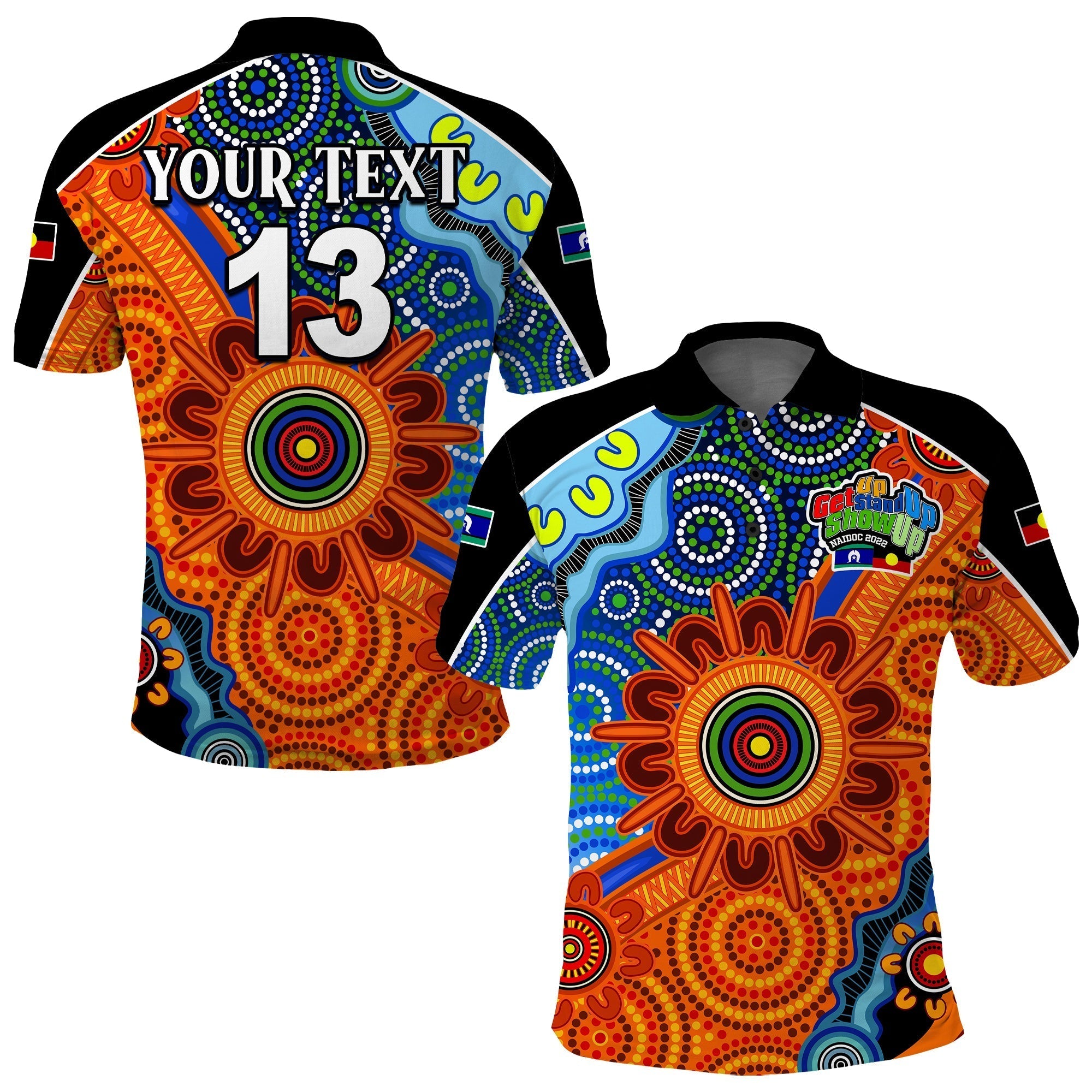 (Custom Text and Number) NAIDOC Week 2022 Polo Shirt Aboriginal and Torres Strait Islanders Together - Vibe Hoodie Shop