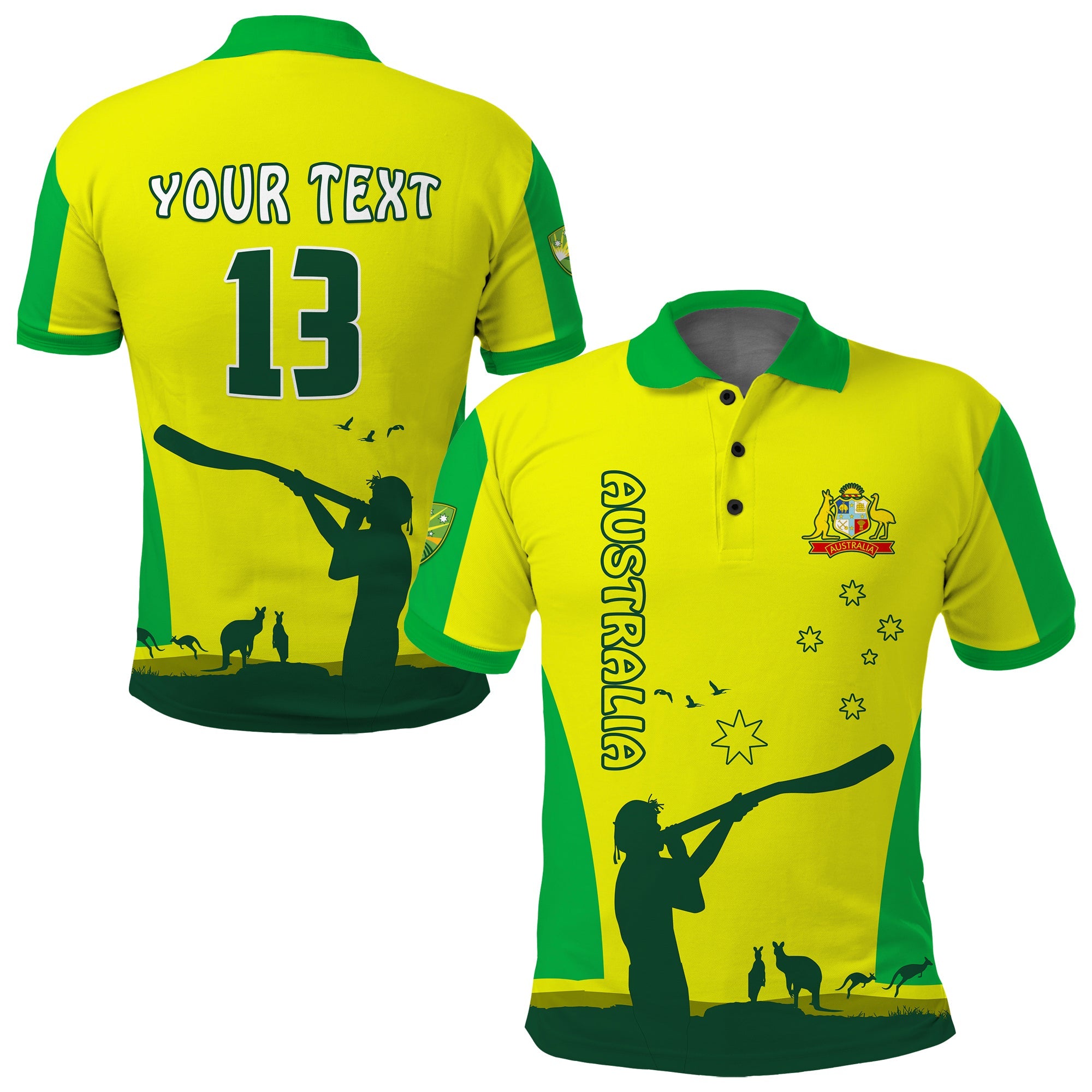 (Custom Text and Number) Cricket Australia Polo Shirt Aboriginal My Life - Vibe Hoodie Shop