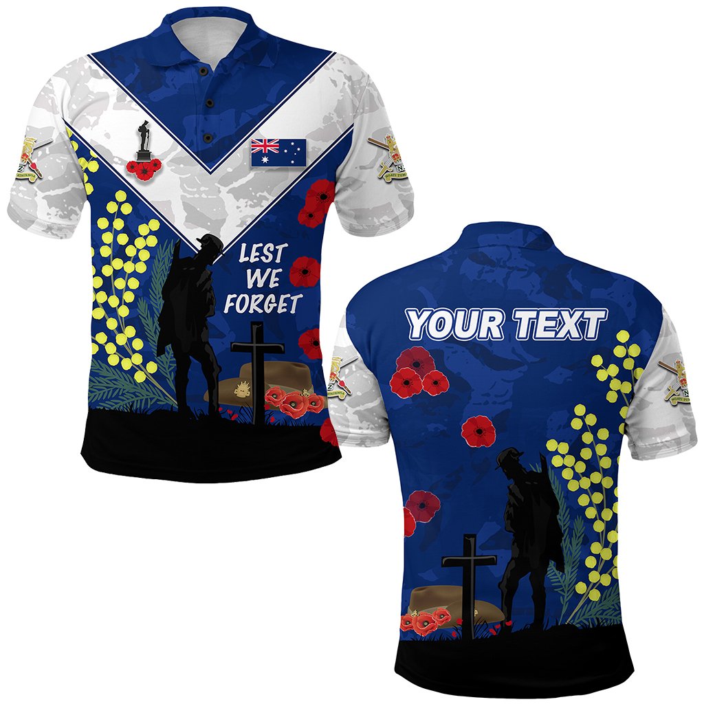 (Custom Personalised) Australian ANZAC Day Polo Shirt Lest We Forget 2021 - Style Blue - Vibe Hoodie Shop