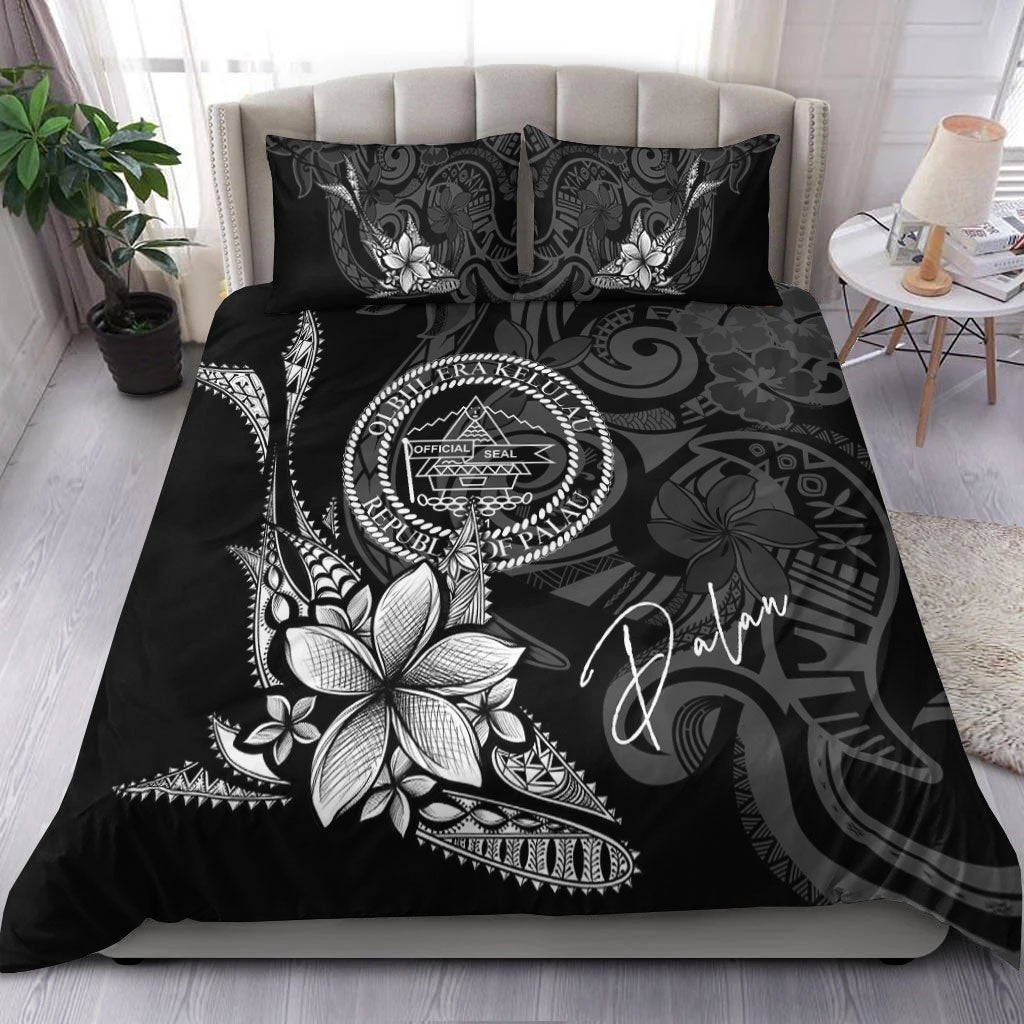 Palau Bedding Set - Fish With Plumeria Flowers Style - Vibe Hoodie Shop