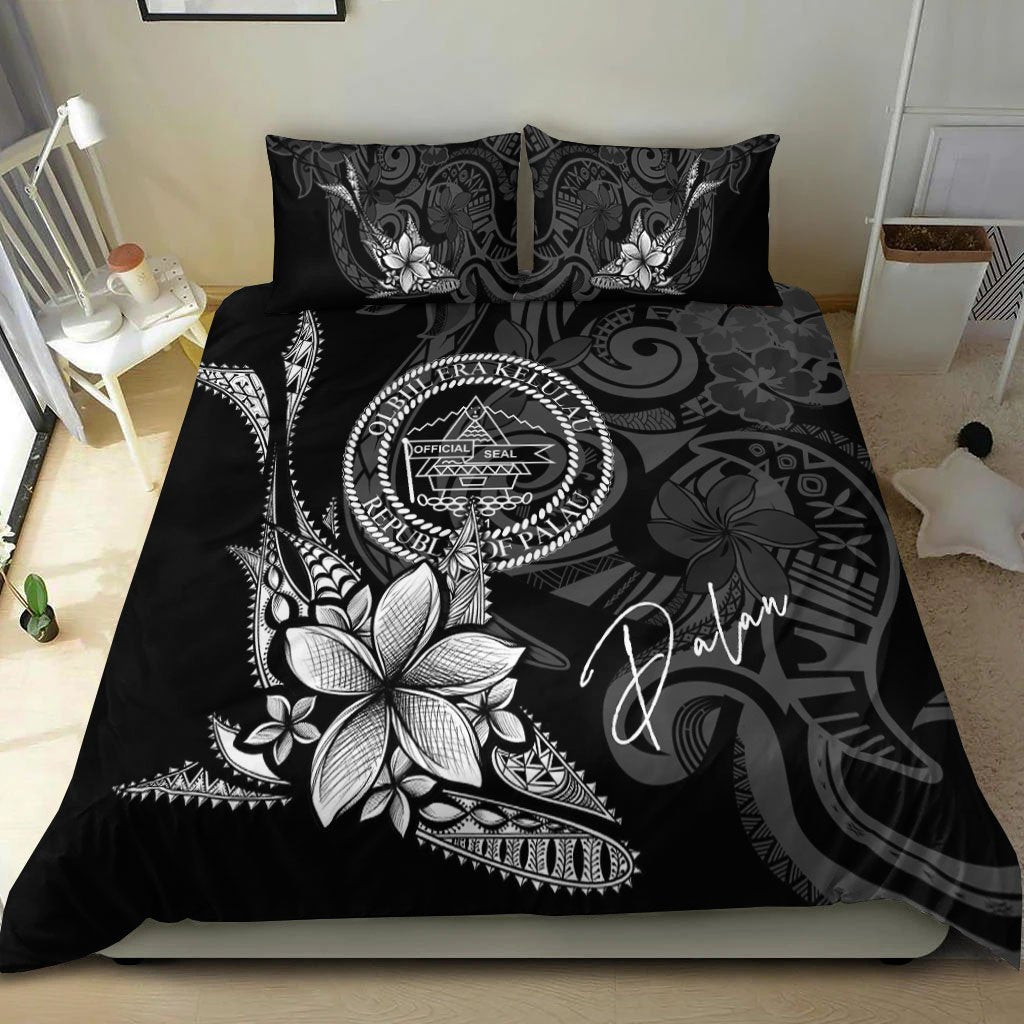 Palau Bedding Set - Fish With Plumeria Flowers Style - Vibe Hoodie Shop