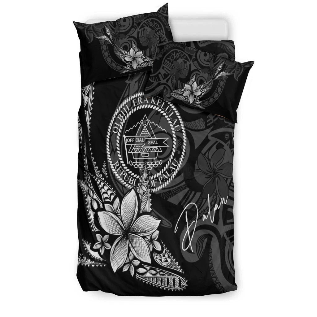 Palau Bedding Set - Fish With Plumeria Flowers Style - Vibe Hoodie Shop