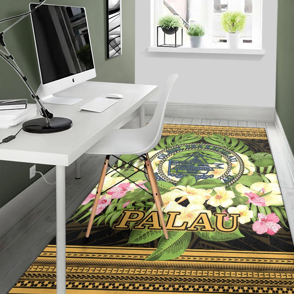 Palau Area Rug - Polynesian Gold Patterns Collection - Vibe Hoodie Shop