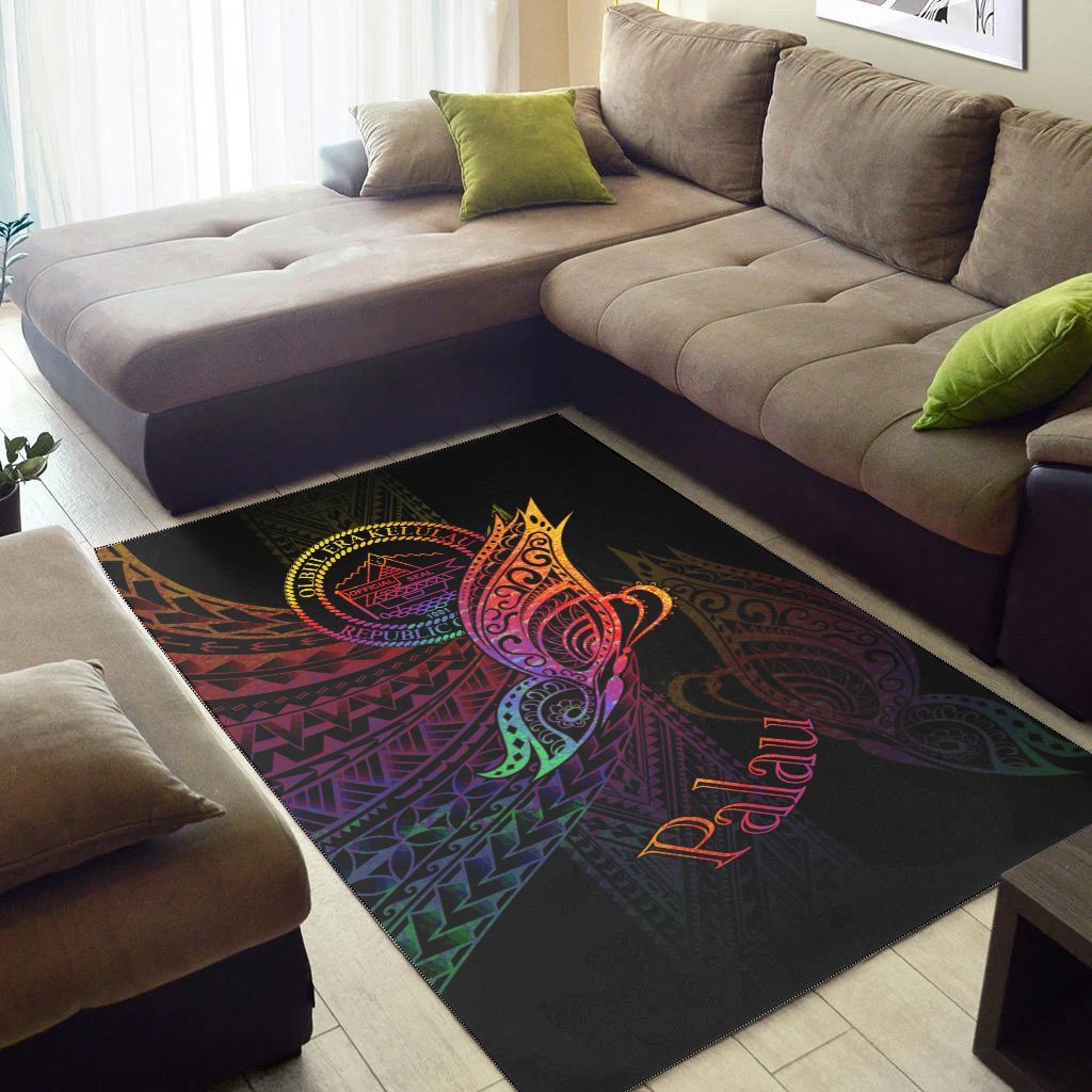 Palau Area Rug - Butterfly Polynesian Style - Vibe Hoodie Shop