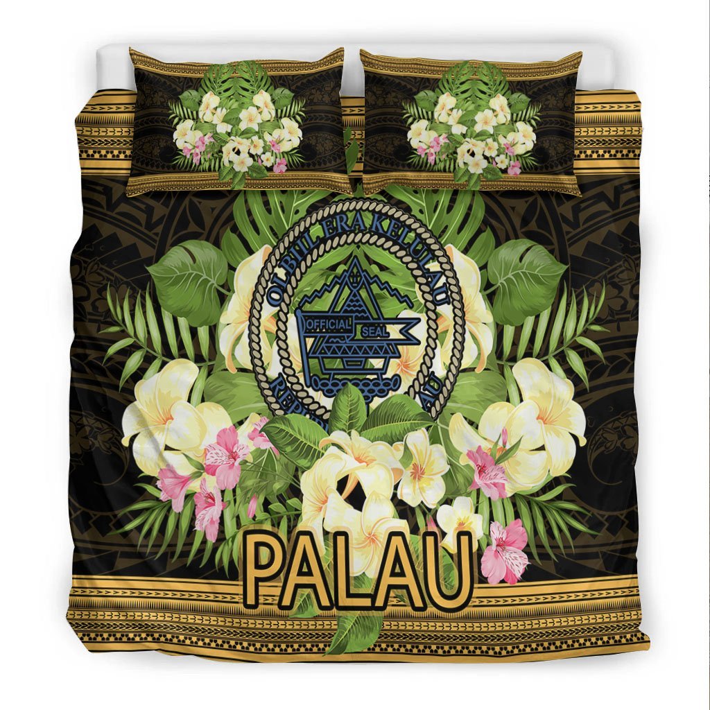 Palau Bedding Set - Polynesian Gold Patterns Collection - Vibe Hoodie Shop