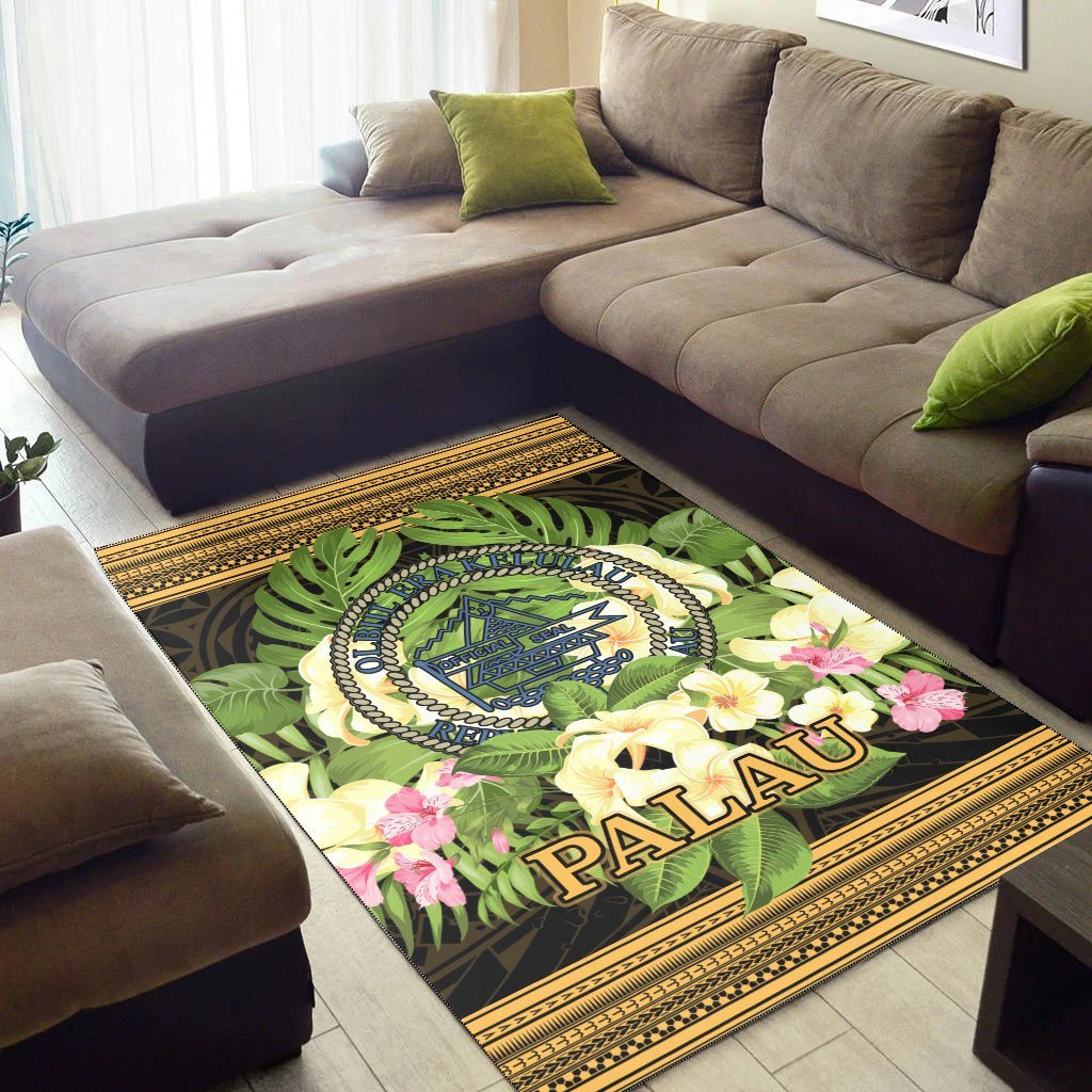 Palau Area Rug - Polynesian Gold Patterns Collection - Vibe Hoodie Shop