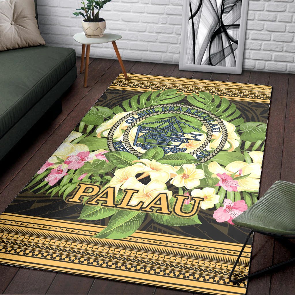 Palau Area Rug - Polynesian Gold Patterns Collection - Vibe Hoodie Shop