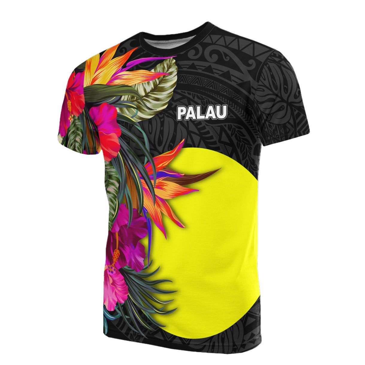 Vibe Hoodie Palau T shirt - Hibiscus Polynesian Pattern - Vibe Hoodie Shop