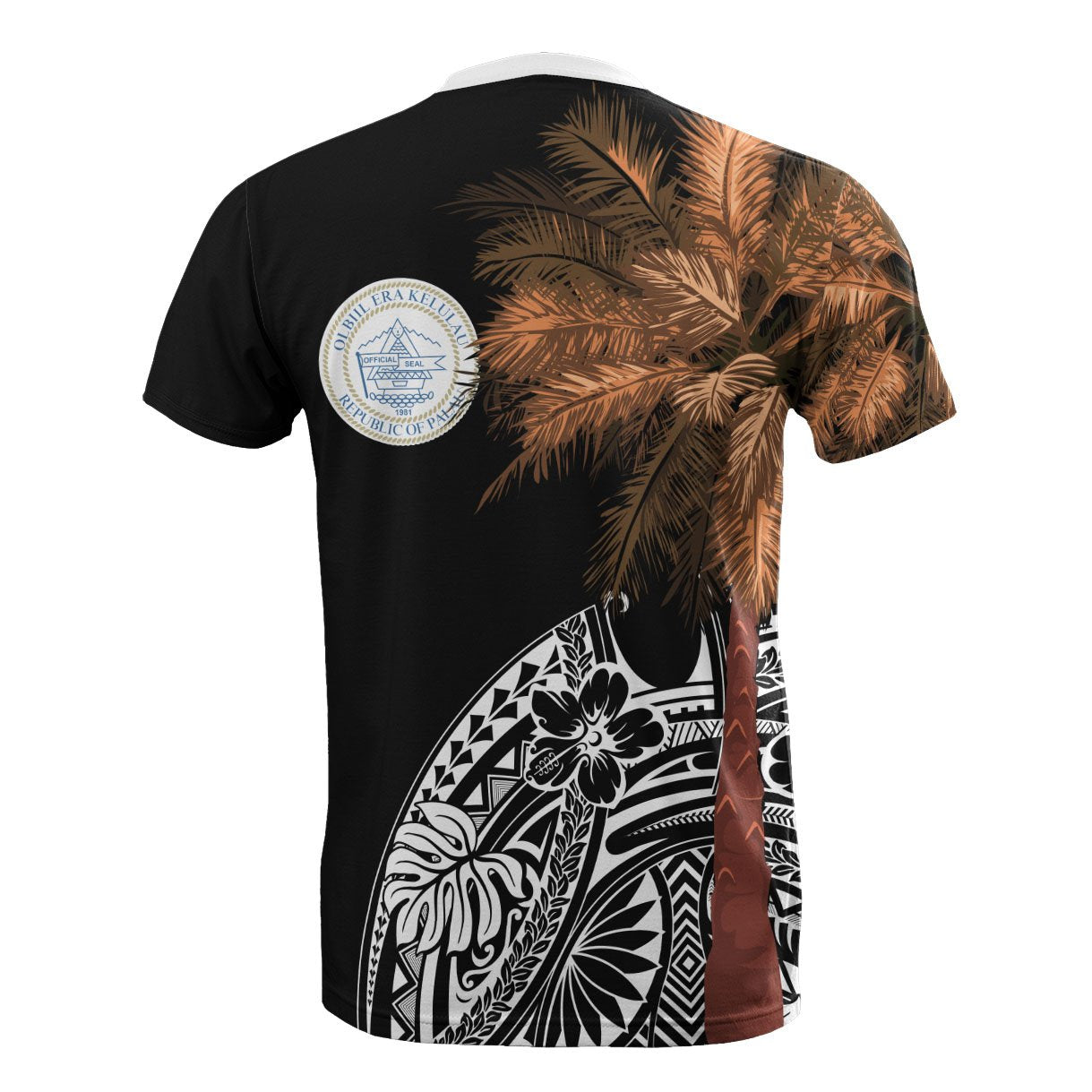 Vibe Hoodie Palau All T shirt - Polynesian Palm Tree Black - Vibe Hoodie Shop