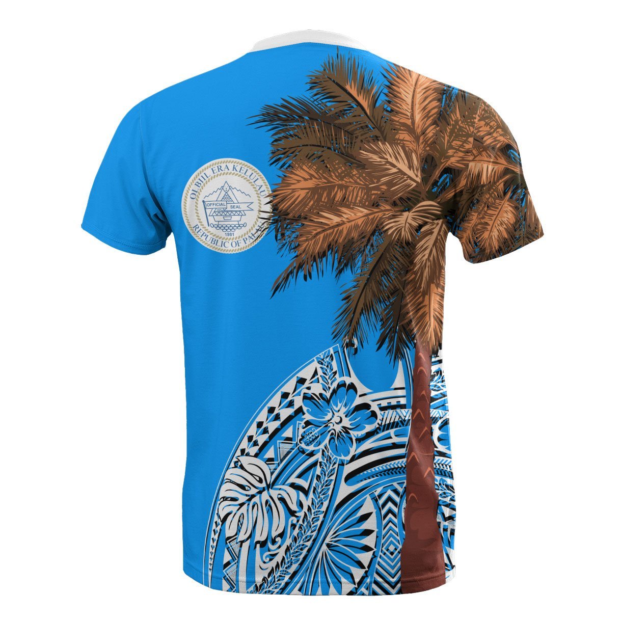 Vibe Hoodie Palau All T shirt - Polynesian Palm Tree Flag - Vibe Hoodie Shop