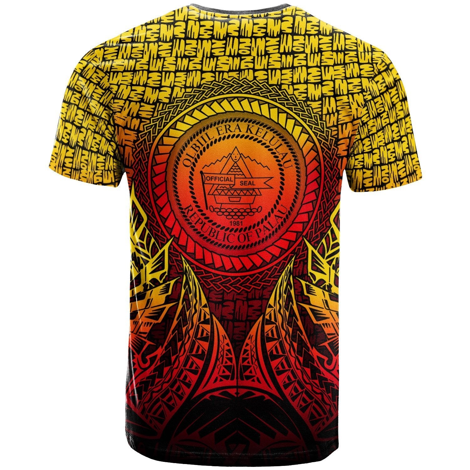 Vibe Hoodie Palau T shirt - Circle Pattern Yellow - Vibe Hoodie Shop