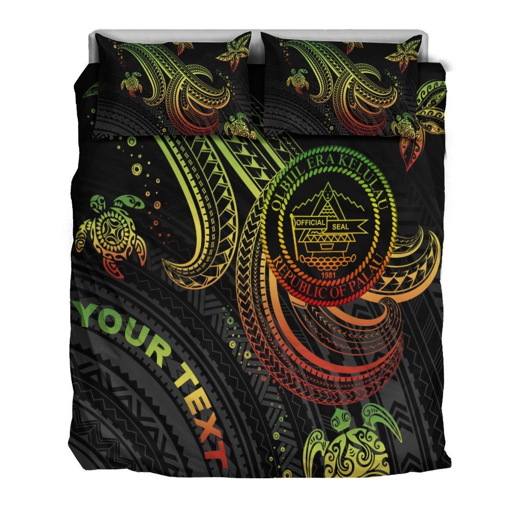 Palau Custom Personalised Bedding Set - Reggae Turtle - Vibe Hoodie Shop