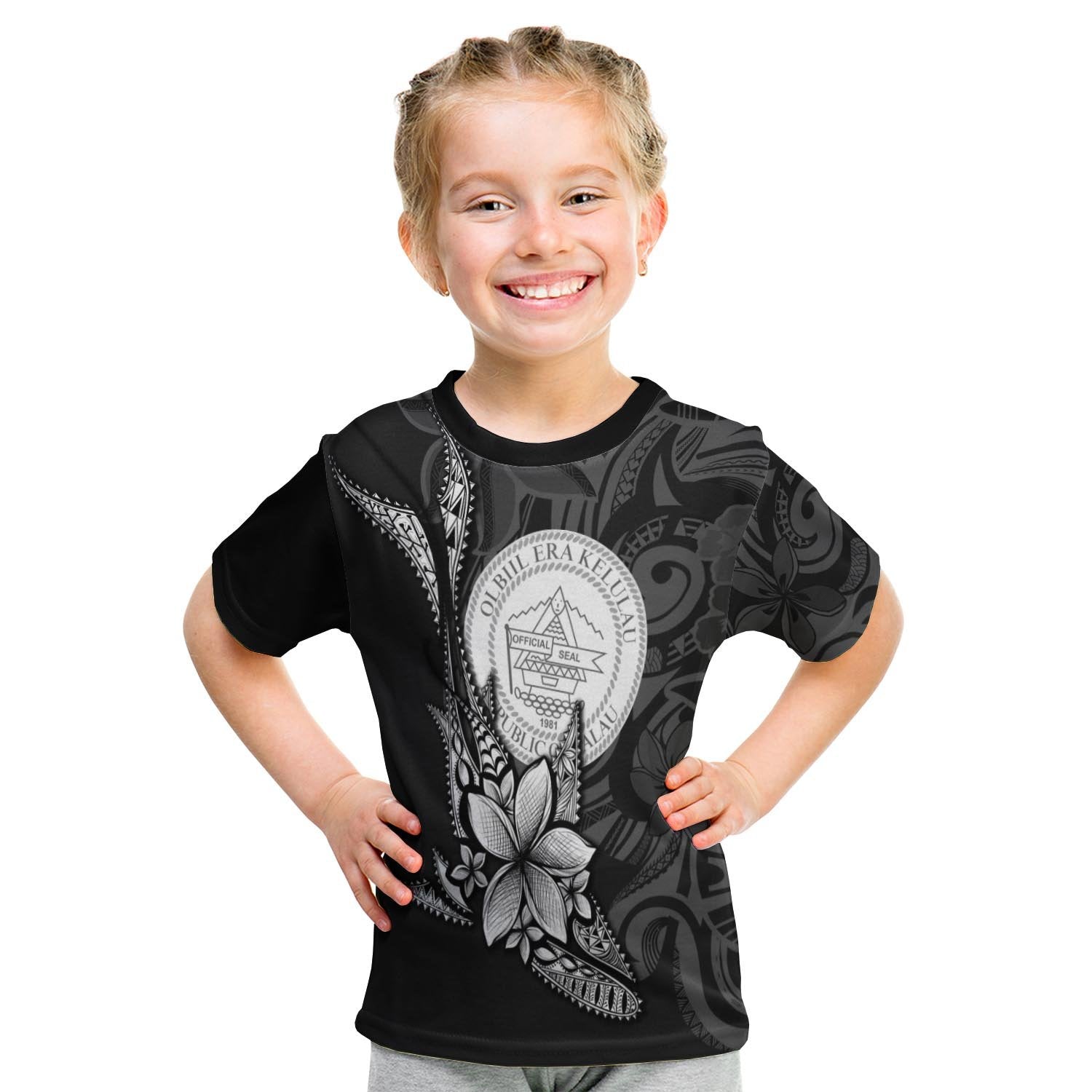 Palau Custom Personalised T shirt - Fish With Plumeria Flowers Style - Vibe Hoodie Shop