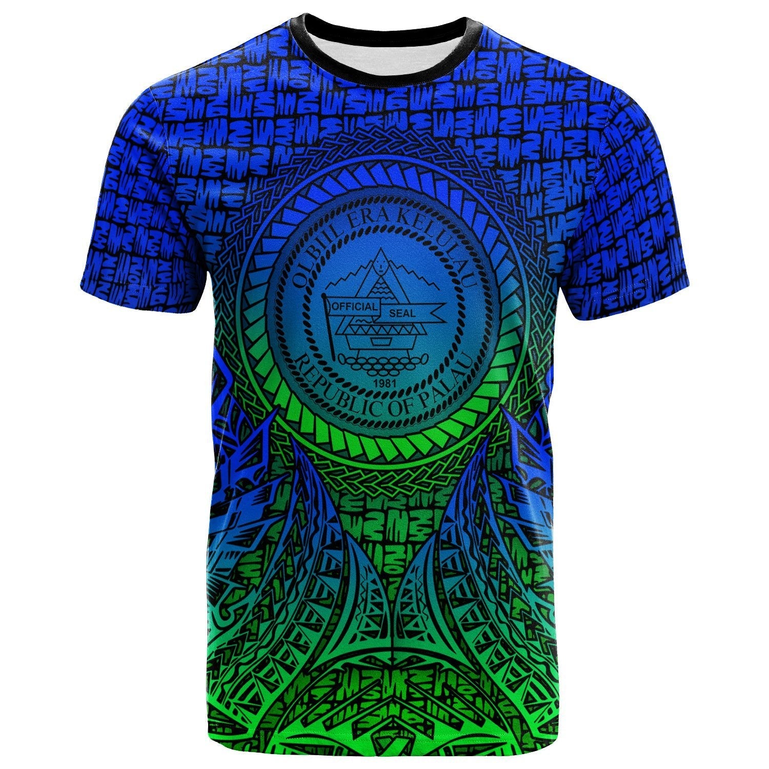 Vibe Hoodie Palau T shirt - Circle Pattern Blue - Vibe Hoodie Shop