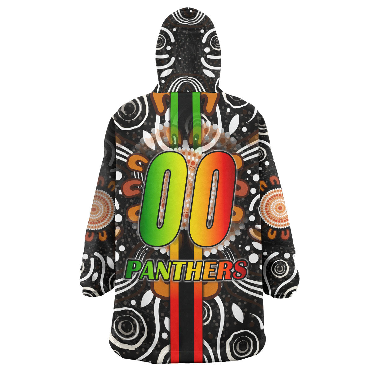 Panthers Rugby Snug Hoodie - Custom Panthers Rugby Ball Aboriginal Indigenous Sport Style Wearable Blanket Hoodie - Vibe Hoodie Shop