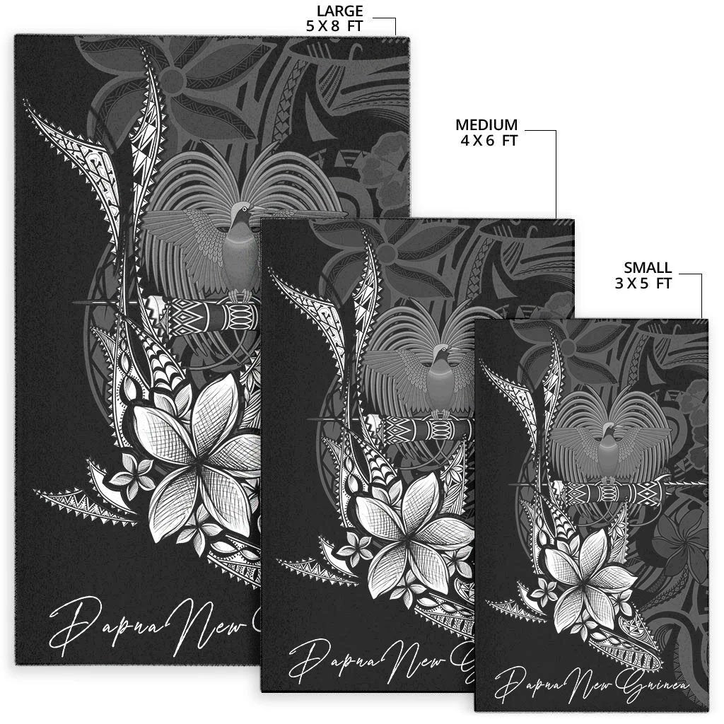 Papua New Guinea Area Rug - Fish With Plumeria Flowers Style - Vibe Hoodie Shop