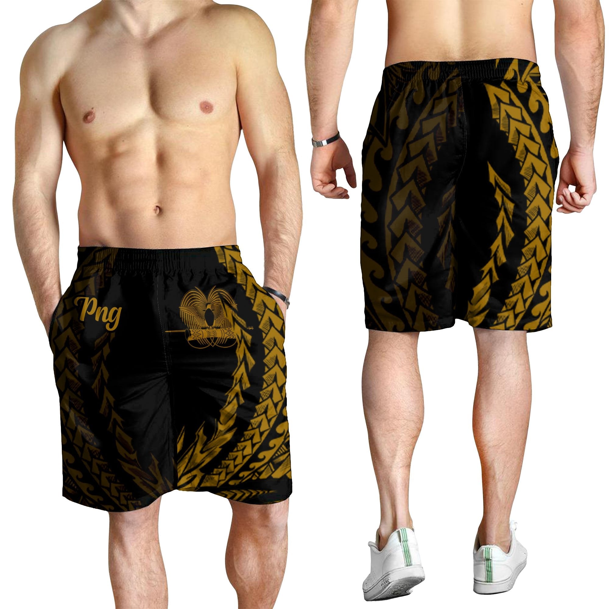 Papua New Guinea Men's Shorts - Wings Style - Vibe Hoodie Shop